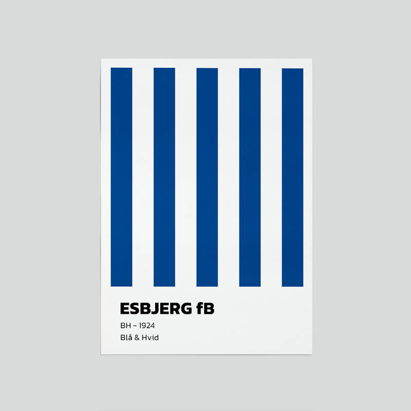 Esbjerg fB Plakat Striber 50x70 cm