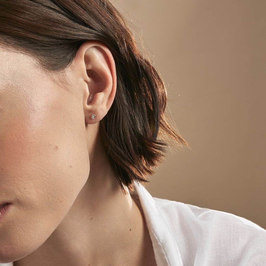 Boucles D'oreilles Puces Mon 1er Diamant Or Jaune Diamant