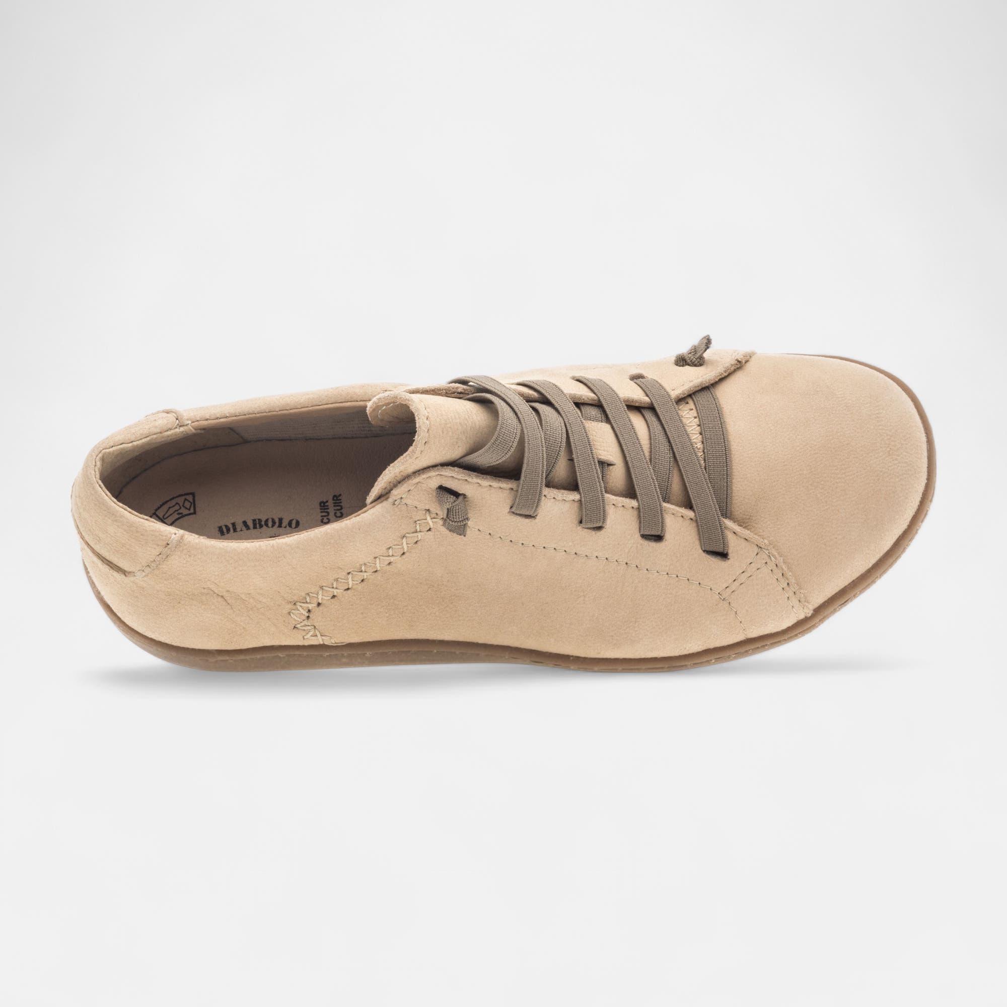 Baskets basses Femme en cuir beige