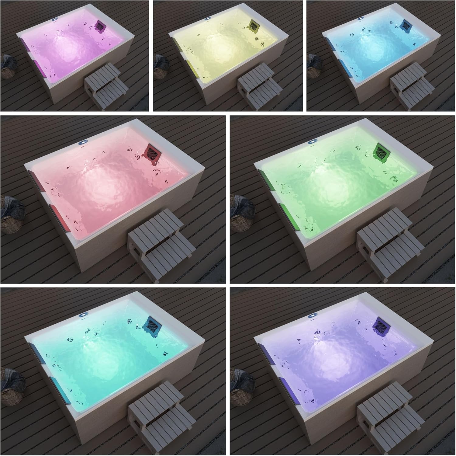 Home Deluxe - Outdoor Whirlpool Nimbus Deluxe Pure – ohne Treppe und Thermoabdeckung - Maße: 190 x 140 x 70 cm- Inkl. Heizung, 18 Massagedüsen I Außen Whirlpool für 2 Personen