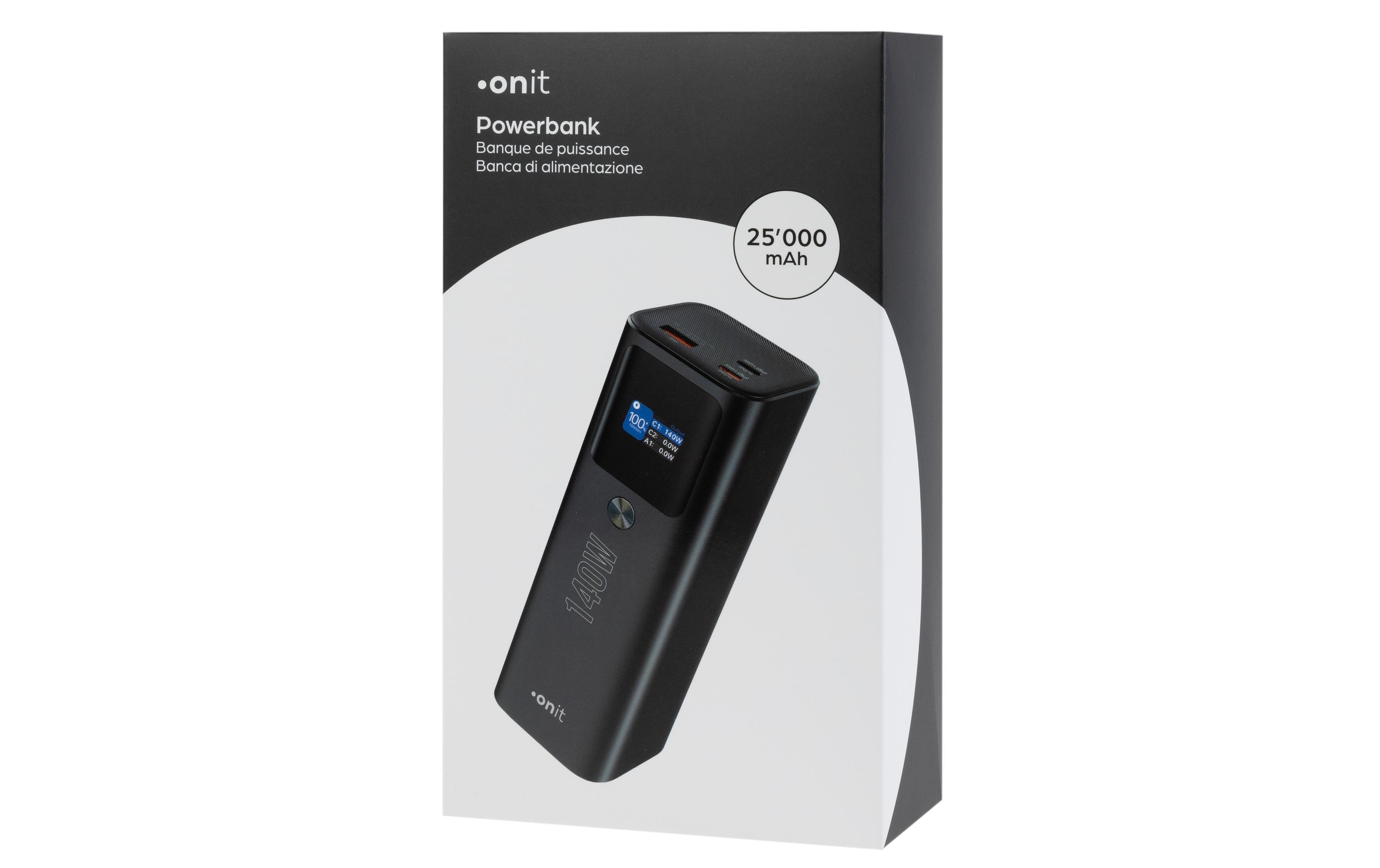 Powerbank Pro Block 25000 mAh PDLeistungsstarke Powerbank in kompaktem Design mit drei Ladeanschlüssen