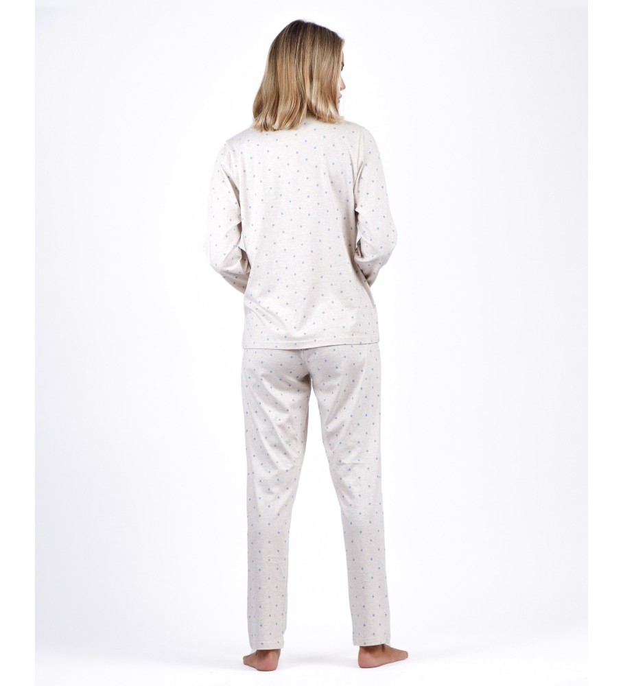 Admas Pijama Tapeta Manga Larga Você Chega bege