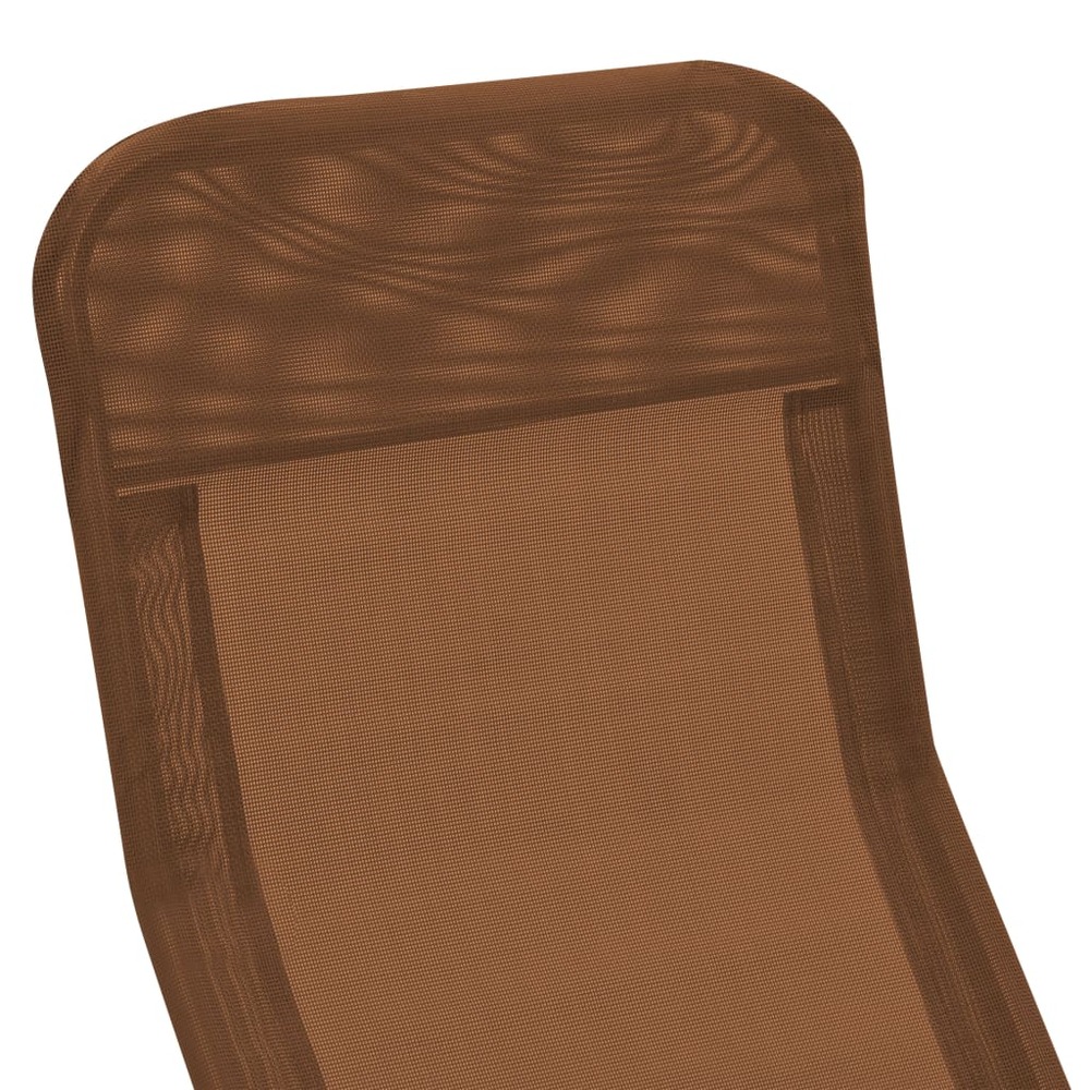 Chaises longues pliables 2 pièces 142 cm textilène taupe