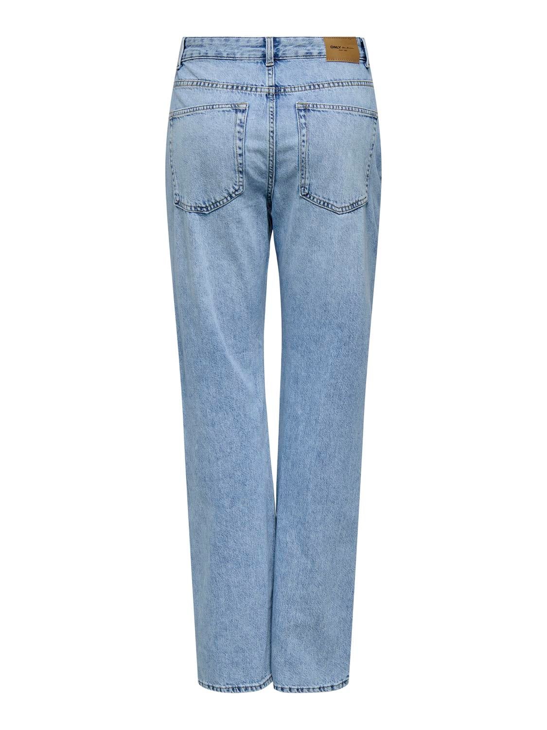 ONLBILLIE Hohe Taille Gerade geschnitten Jeans Light Blue Denim