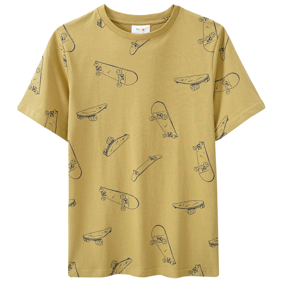 Famy 3 Jungen T-Shirts mit Skate-Prints terracotta / ocker / dunkelgrau