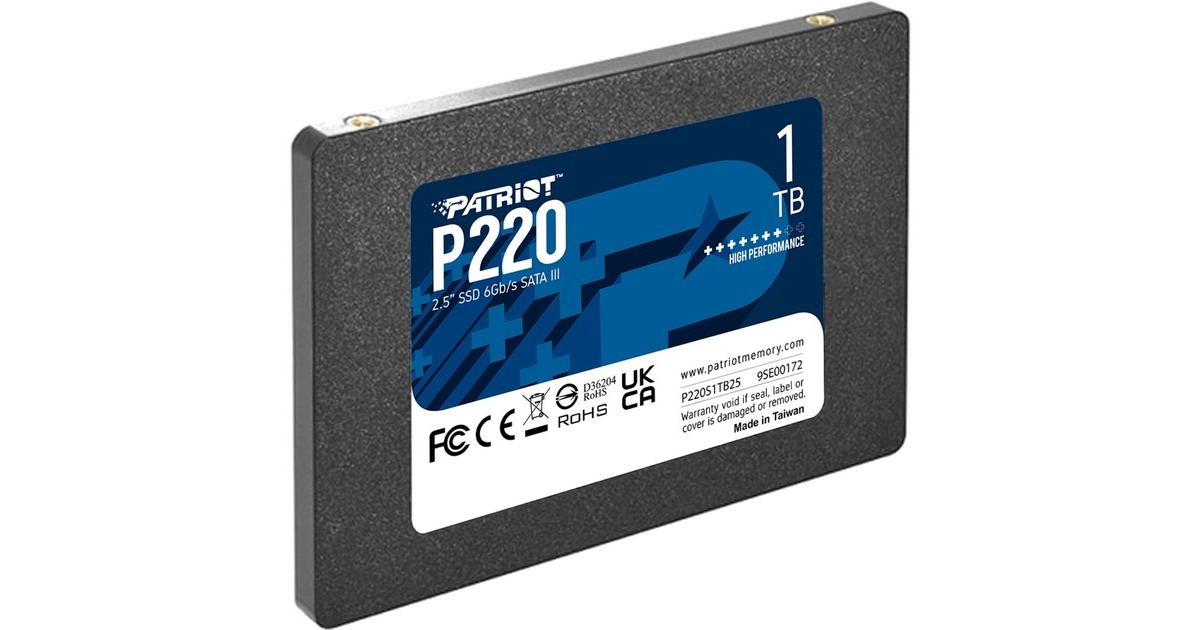 PatriotP220 1 TB SSD  (Zwart, SATA III 6 Gb/s)