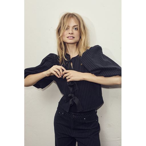 Co'Couture PinCC Wide Bow Bluse, Black, XS