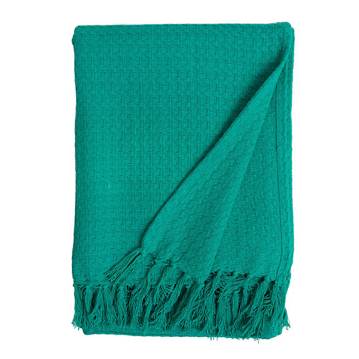 Plaid Firoza coton vert L.160 x l.120 cm