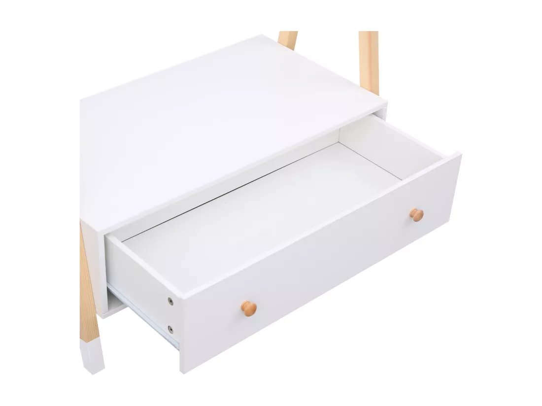 Penderie pour enfant bois et blanche avec tiroir LOU - HAPPY GARDEN