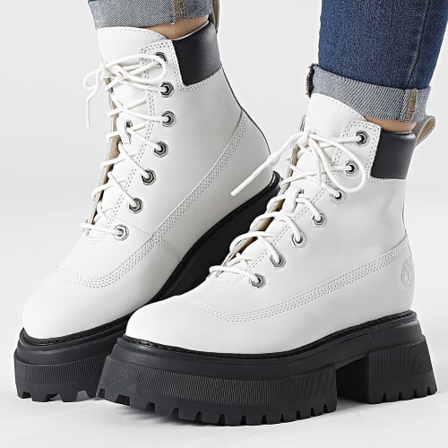 Boots Femme Sky 6 Inch Lace Up A5RSV White Nubuck