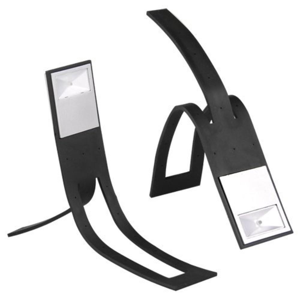 (21cm) LED Clip On Lese Lampe Klappbares Buch Nachtlicht (inkl. CR2032 Batterie) - Schwarz