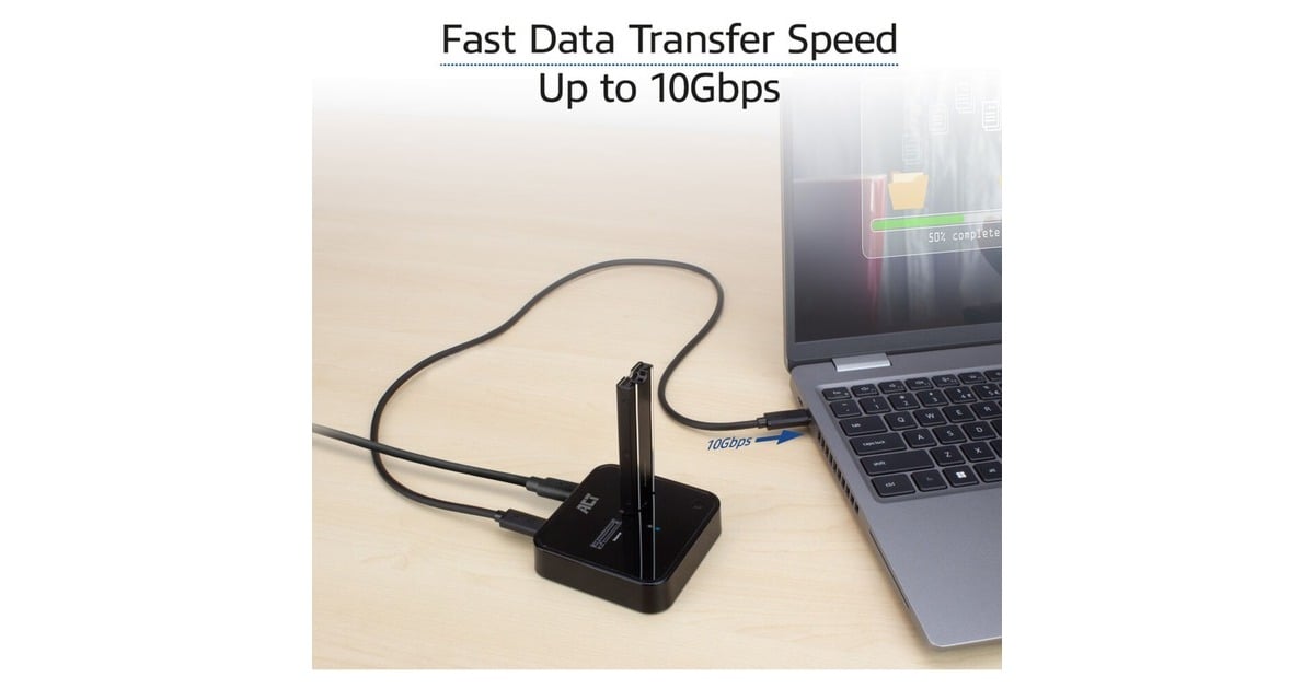 ACT ConnectivityM.2 NVMe/PCIe dual SSD docking clone station, USB-C 3.2 Gen2 dockingstation  (Zwart)