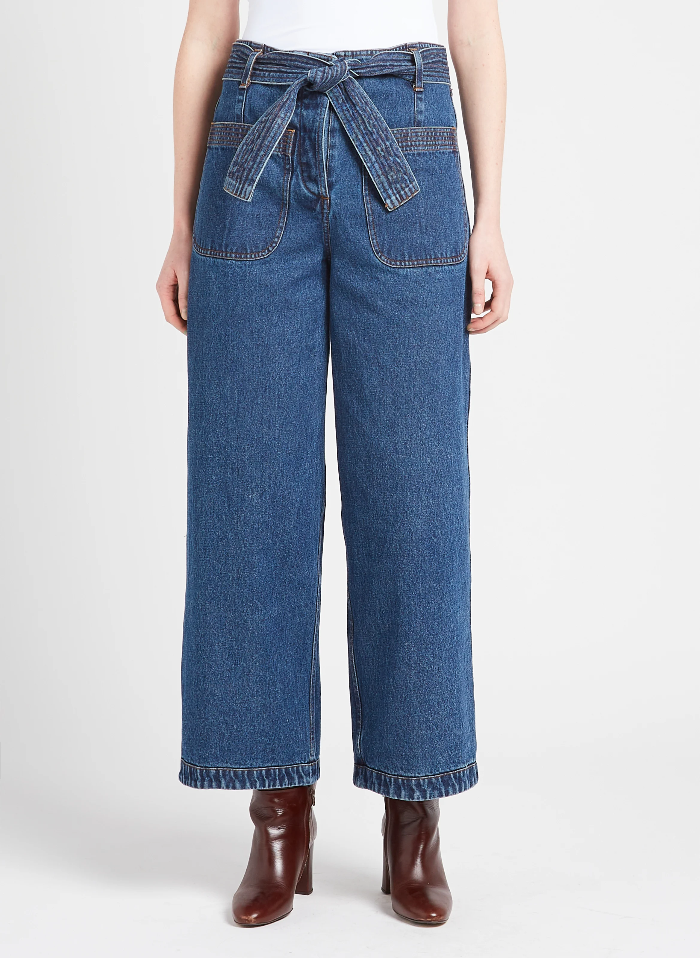 DOILLON - Jean large en coton | Bleu