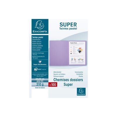 Exacompta Super 210 - 100 Chemises - 210 gr - rose
