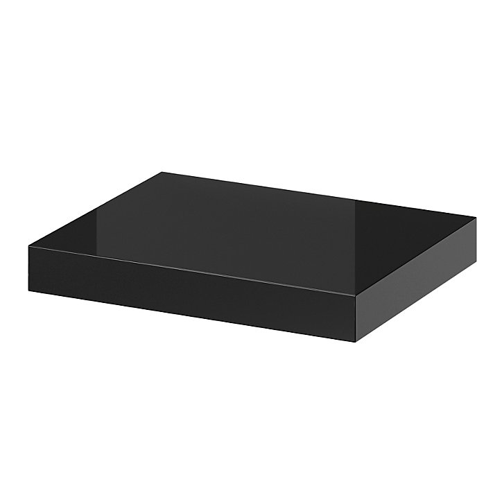 Tablette murale avec fixation invisible Form Cusko noir brillant 30 cm