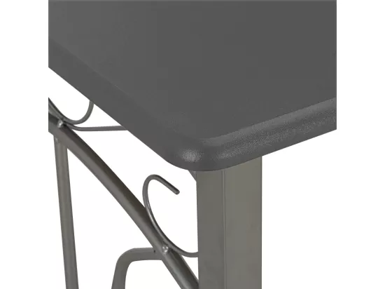 Ensemble de bar 3 pcs Bois et acier Anthracite