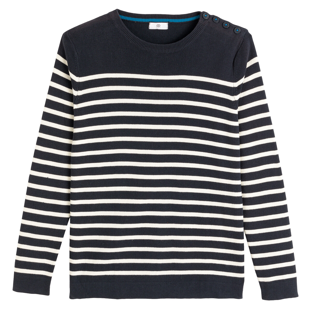 COLEÇÕES LA REDOUTE<br>Suéter Signature azul-marinho em algodão orgânico