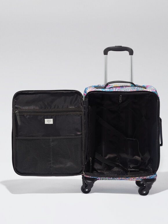 Mala de viagem de nylon estampada - Azul