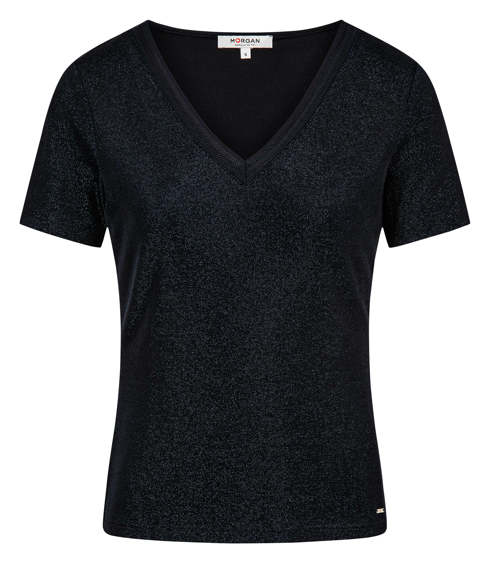 DIWI - Tee-shirt col V métallisé | Bleu