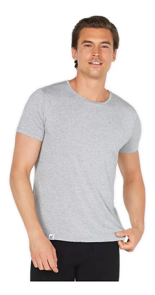 Boody Men's Crew Neck T-Shirt, lysegrå