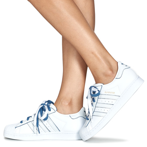 adidas Originals - SUPERSTAR W - Blanc / Bleu