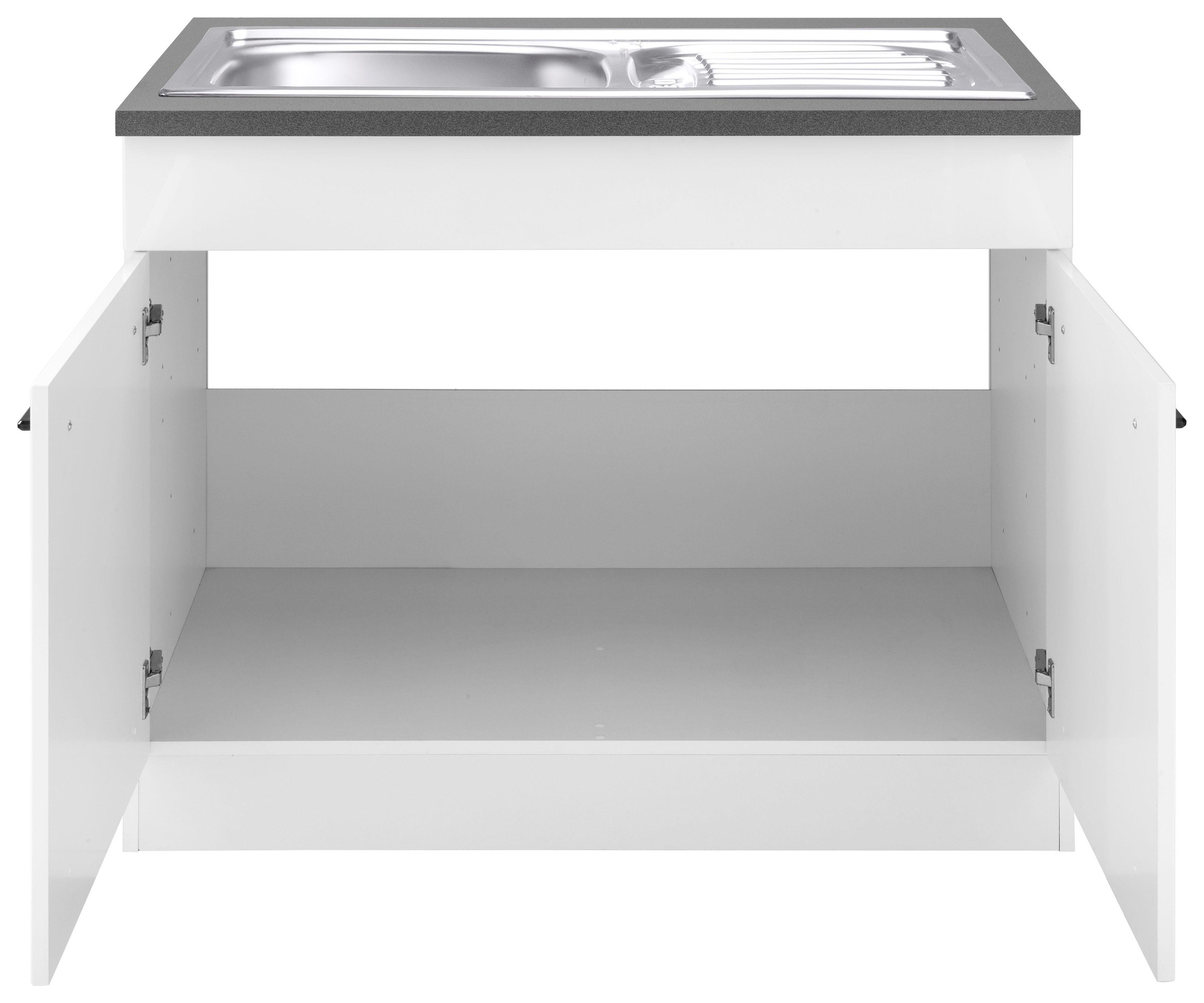 KOCHSTATION Spülenschrank »KS-Tulsa« 100 cm breit, 2 Türen, Metallgriff, MDF Front, inkl. Einbauspüle