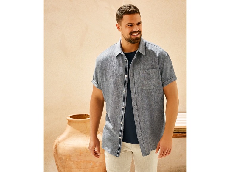 LIVERGY® mannen linnen casual shirt