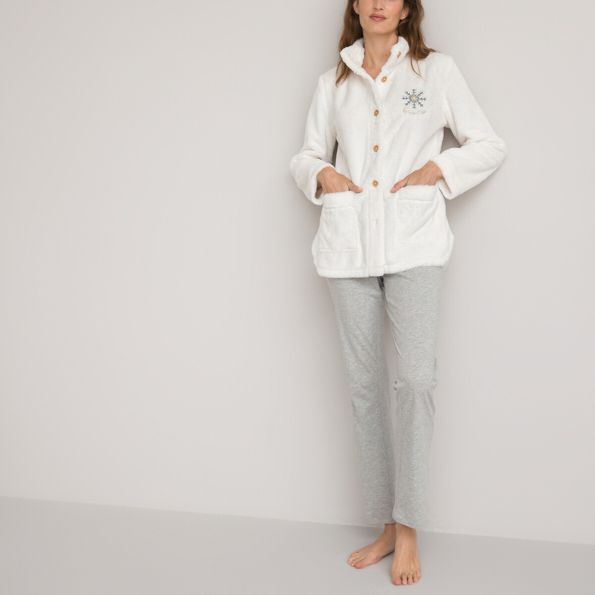 COLEÇÕES LA REDOUTE<br>Pijama, fleece tricotado, efeito sherpa