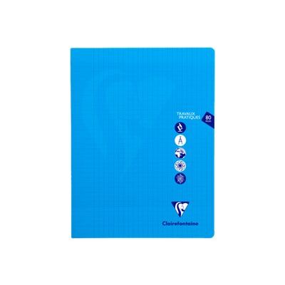 Clairefontaine Mimesys - Cahier polypro de travaux pratiques (TP) - 24 x 32 cm - 80 pages - grands carreaux (Seyes)/uni - disponible dans différentes couleurs