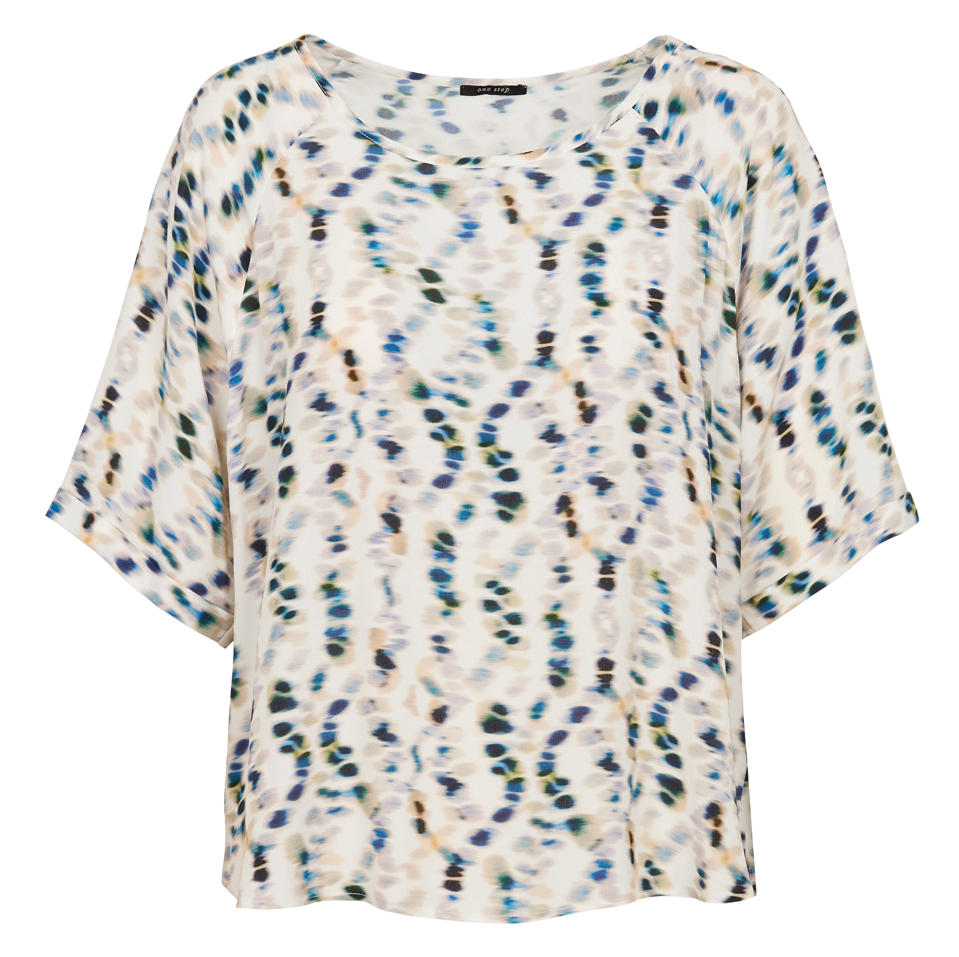 CARVI - Top ample col rond imprimé| Blanc