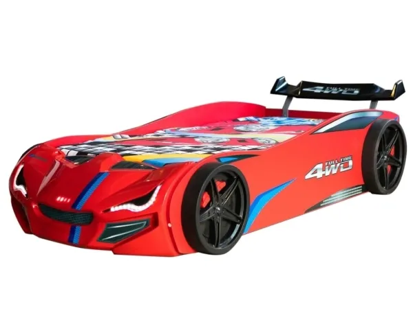 Speedy 4WD Bilseng med LED-Lys, Rød