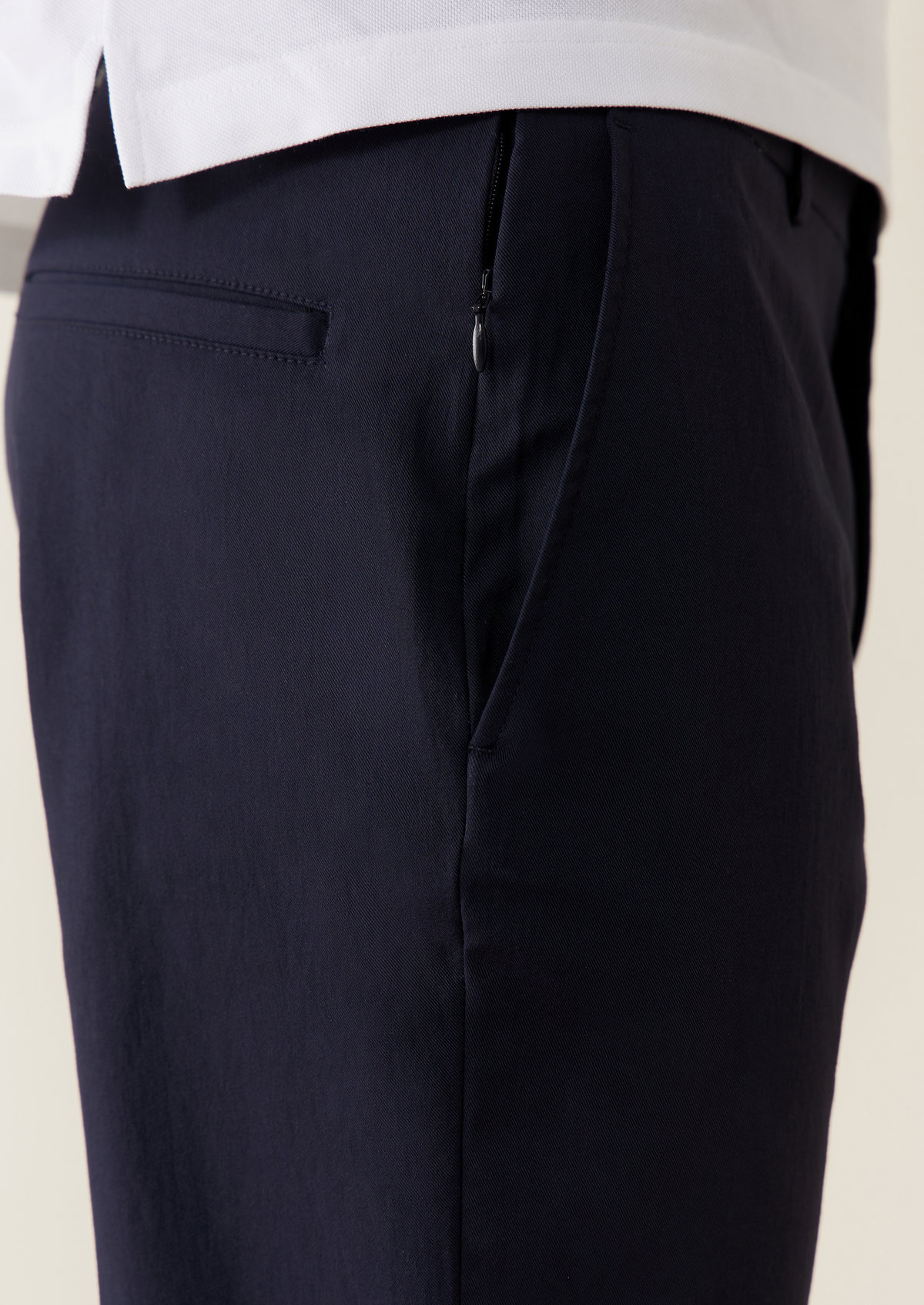 Chino Joueur slack skinny 7/8 uni bleu marine