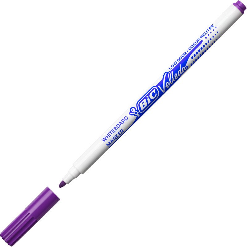 Marqueur effaçable Bic Velleda 1721 pointe ogive 2,8 mm - Pochette de 8 couleurs assorties