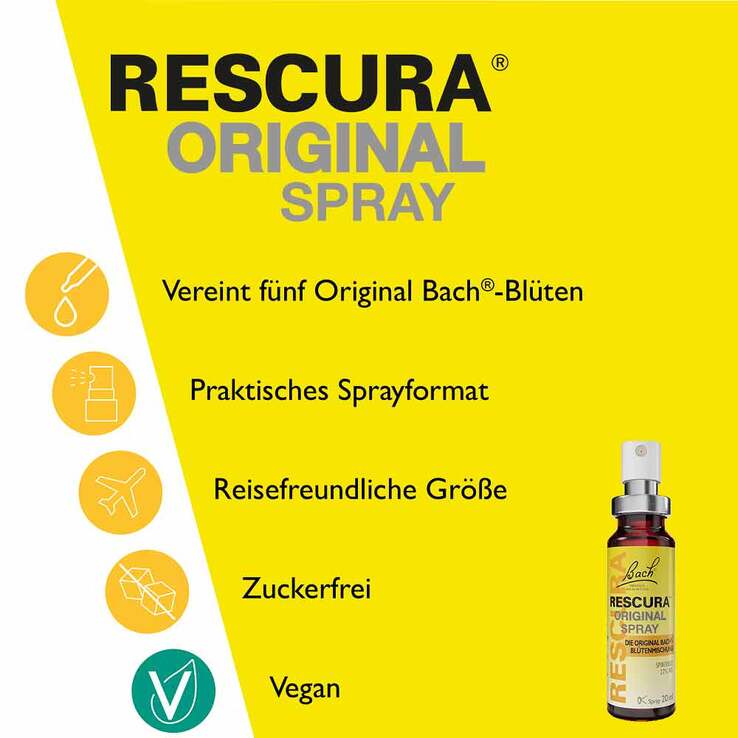 Bachblüten Original Rescura Spray mit Alkohol, 20 ml