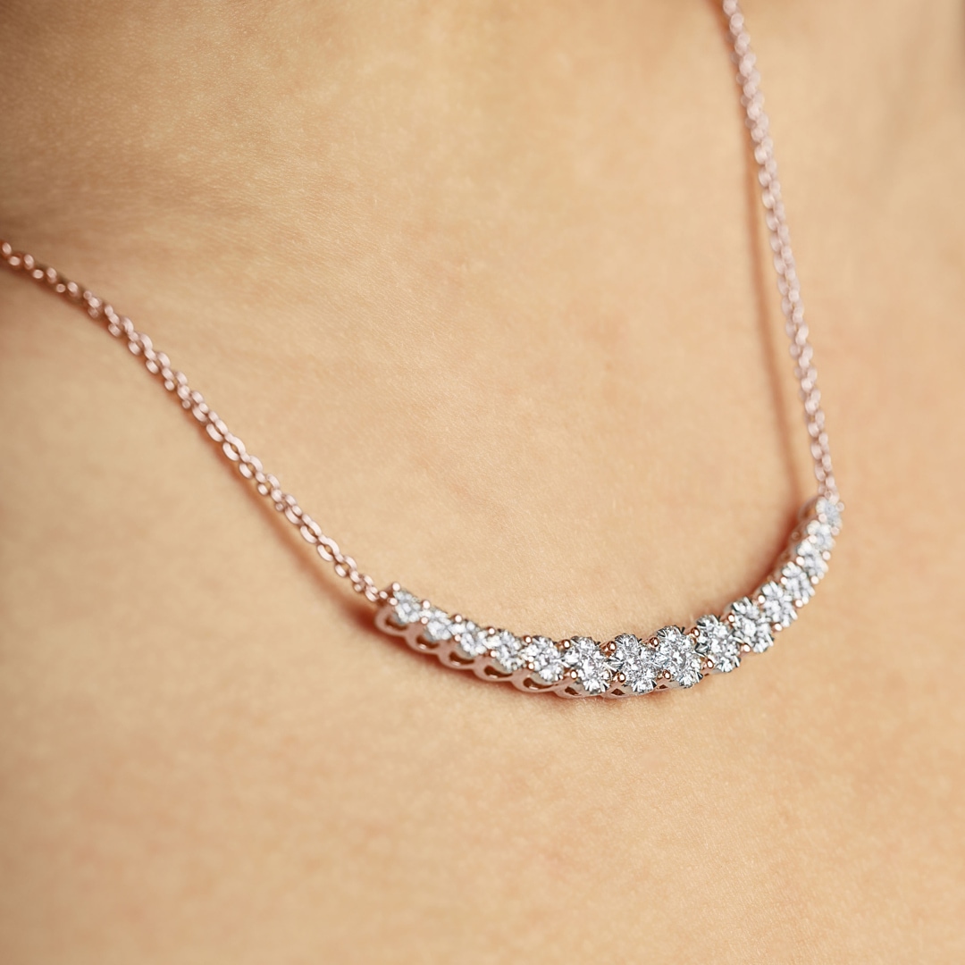 1.00 Karat Diamantencollier 750/18 K Roségold