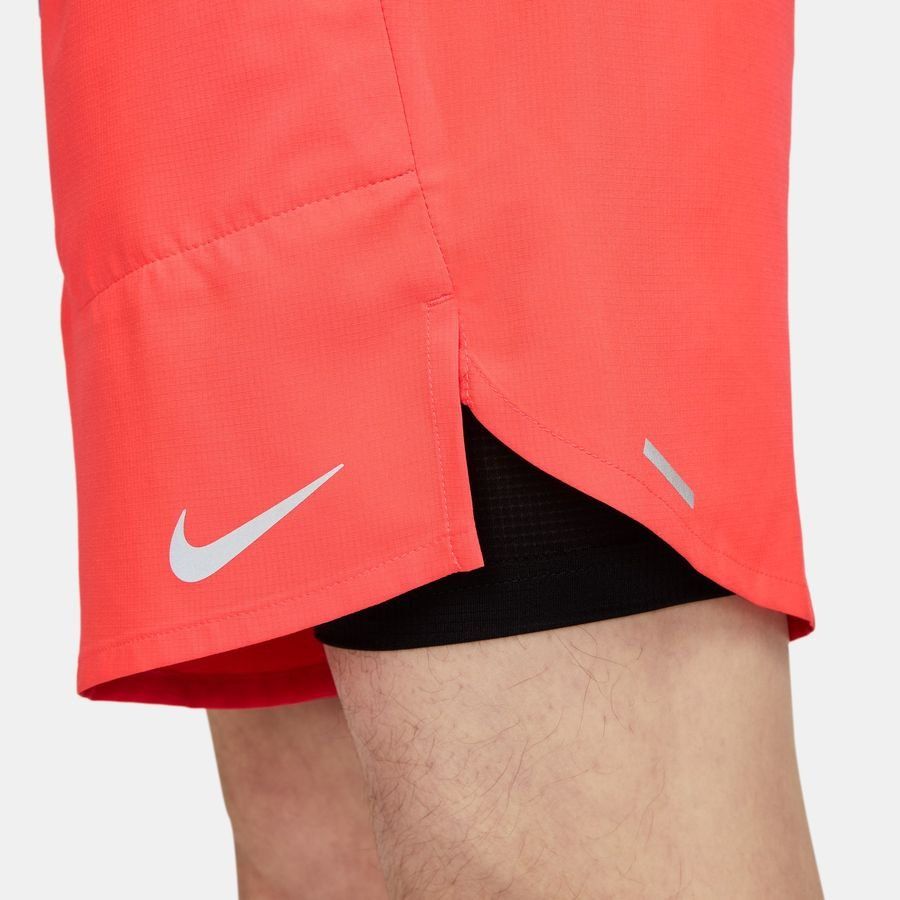 Nike Short Running Dri-FIT Stride 2 EN 1 - Rouge/Noir/Argenté