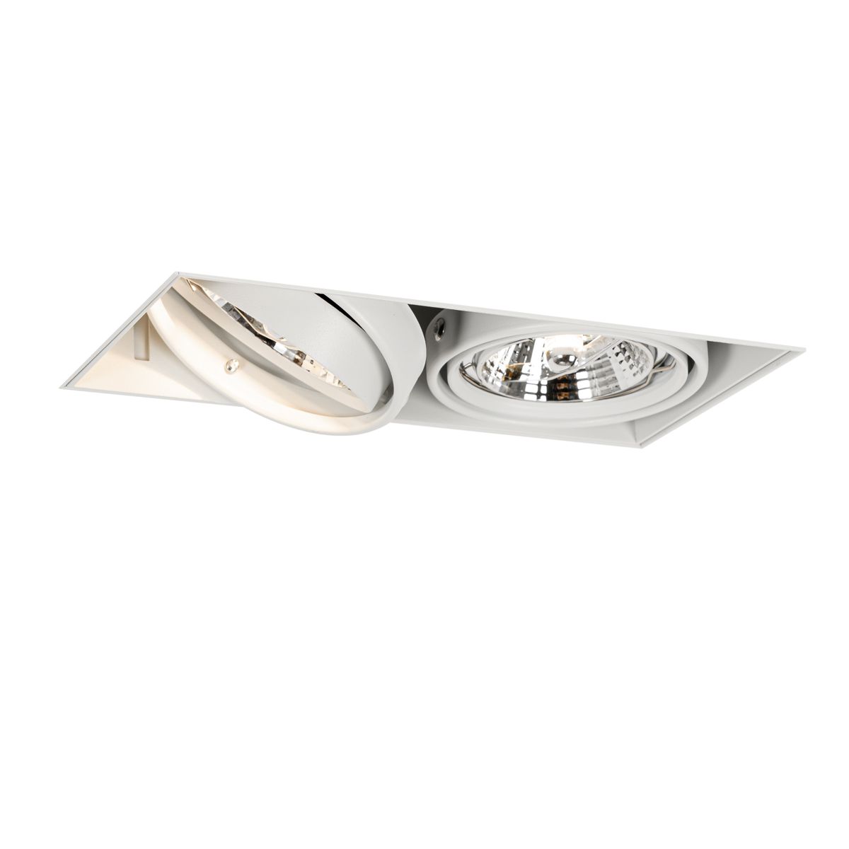 Set van 6 inbouwspots wit GU10 70mm 2-lichts trimless - Oneon