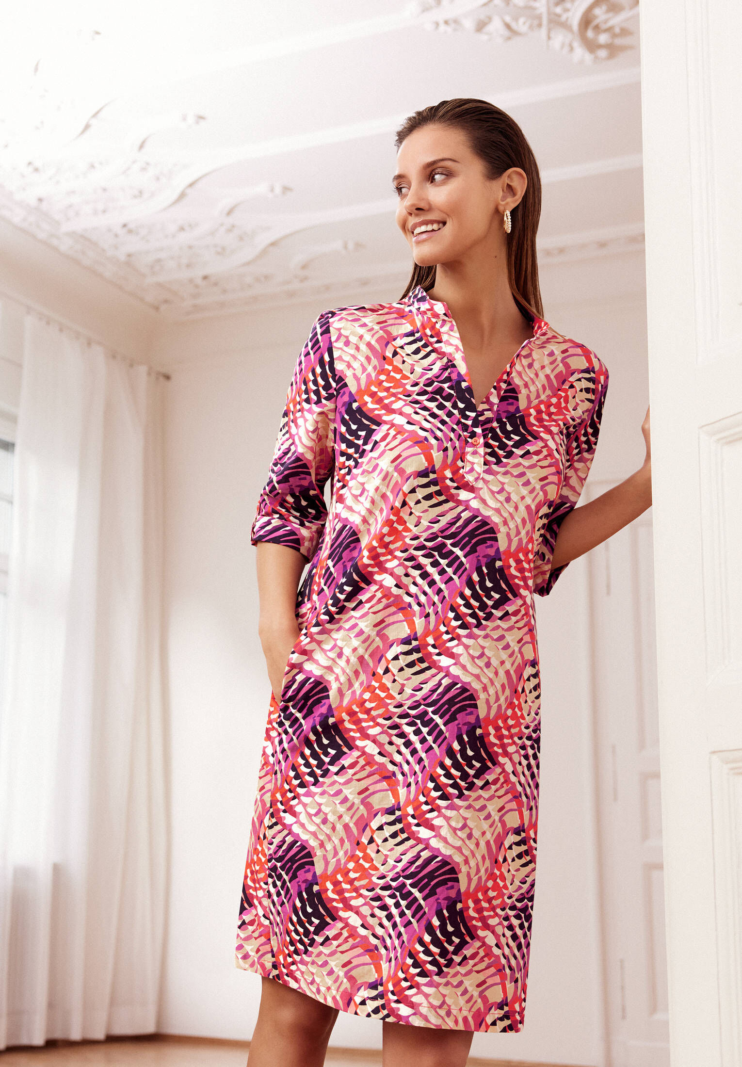 Vera Mont| Damen Hemdblusenkleid mit Taschen