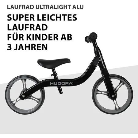 Hudora Laufrad Ultralight Alu, schwarz