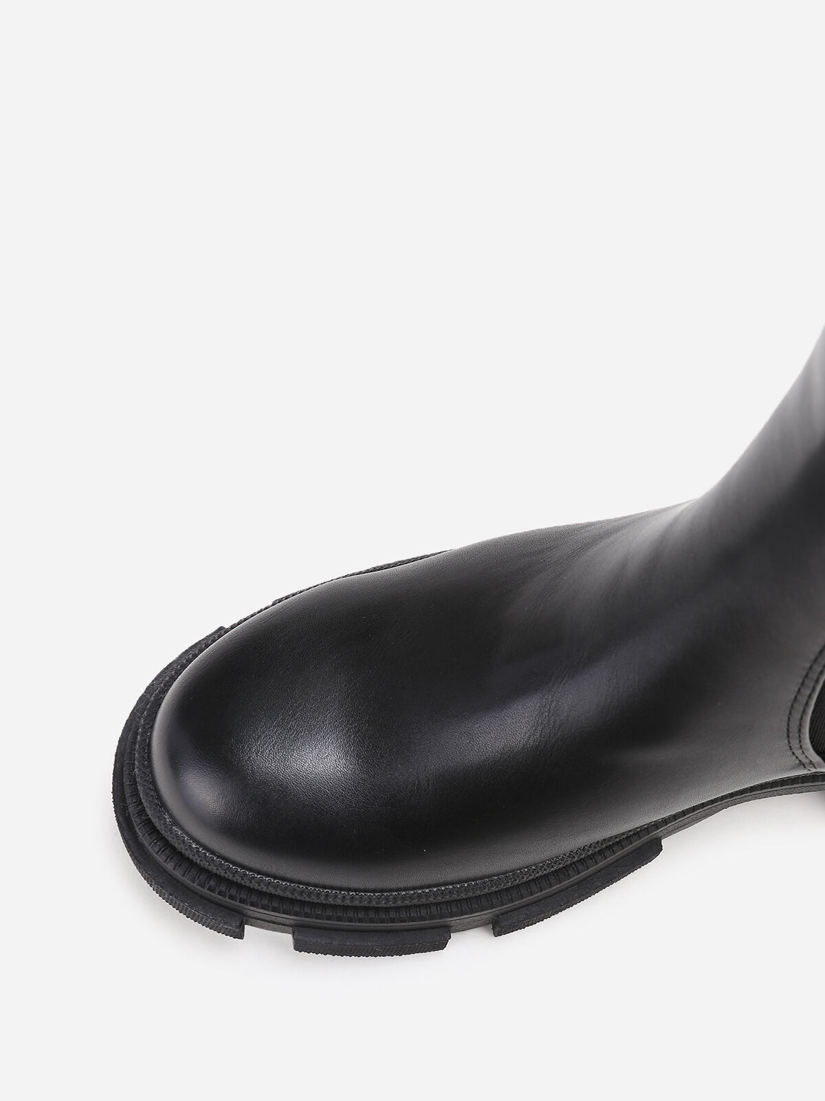 Bottines chelsea stretch et crantées- Noir