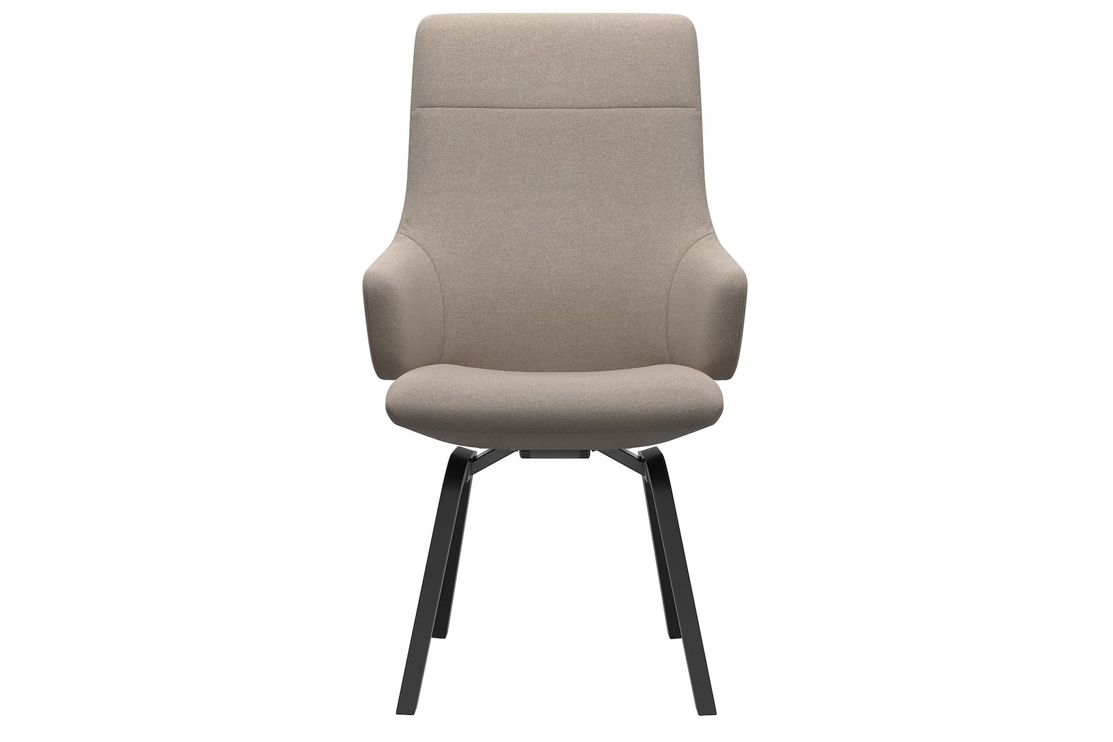 Chilli spisestol Tekstil Tulip Light Beige, large sete med sortbeiset understell