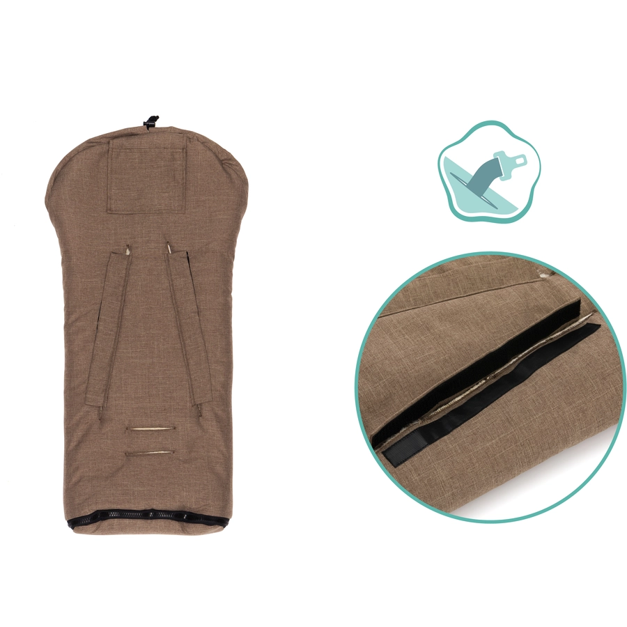 fillikid Winterfußsack Pamir Gr. 0 Echtfell braun melange
