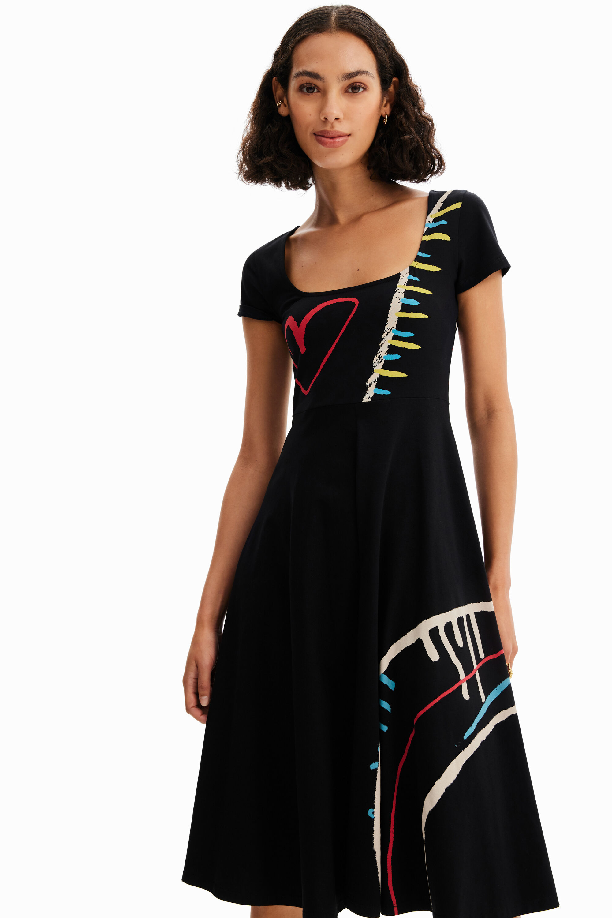 Robe évasée maille arty
