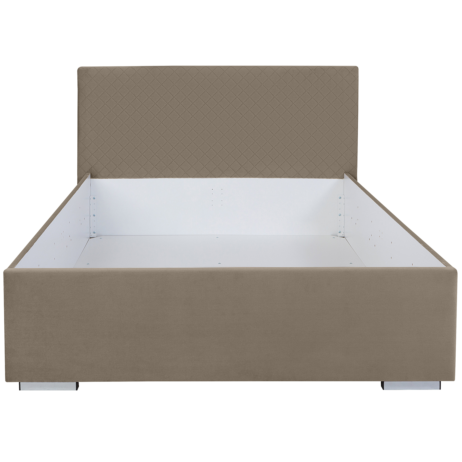 Polsterbett - beige - mit Bettkasten - 120x200 cm