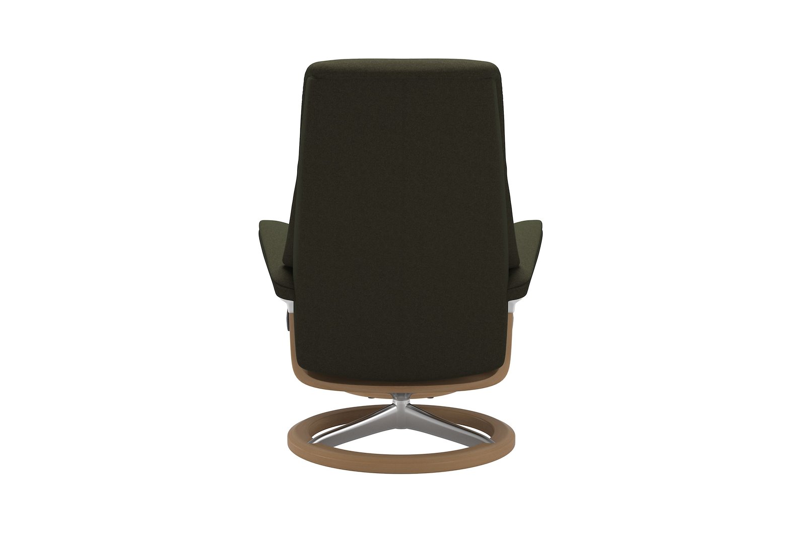 View lenestol med krakk Tekstil Calido Green – Signature understell – Alu – Eik - Medium