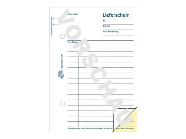 Avery Zweckform - Fraktliste - 40 ark - A6 - dublett - karbonfri