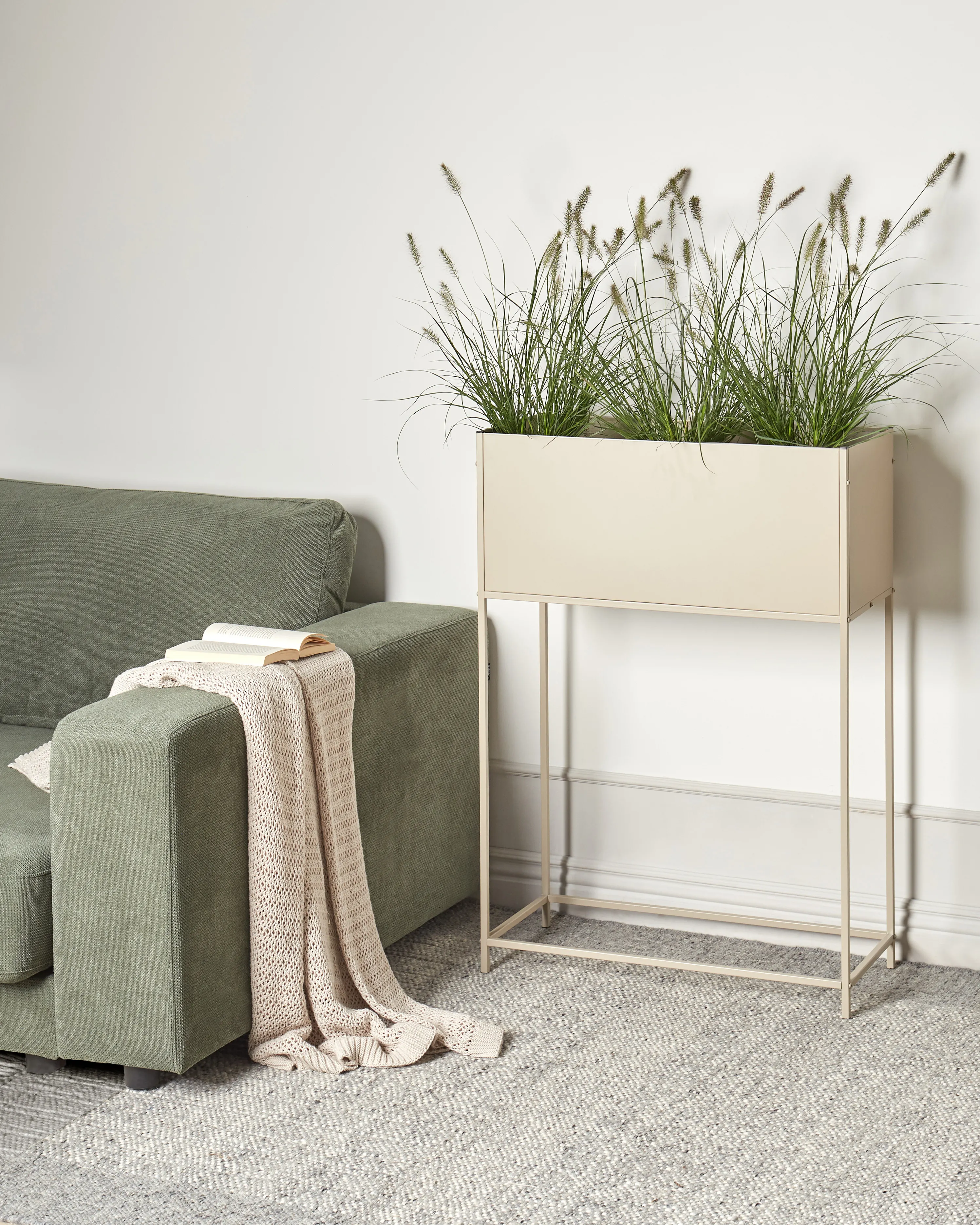 Verhoogde bloempot TAPIEN Metaal 70 cm Beige