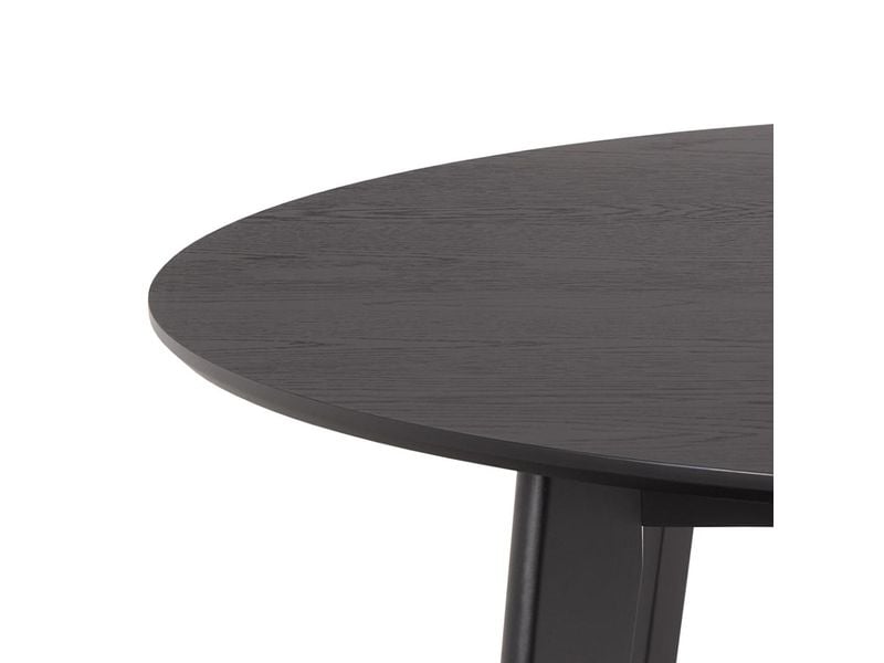 AC Design Tisch Roxby 120 x 76 cm, Schwarz Eleganter, runder Esstisch aus Naturholz