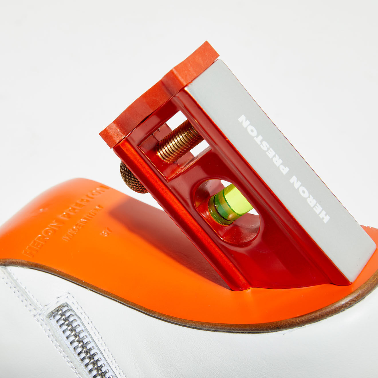Heron Preston Bottines en Cuir Level blanc/orange - Talon 7,5 cm