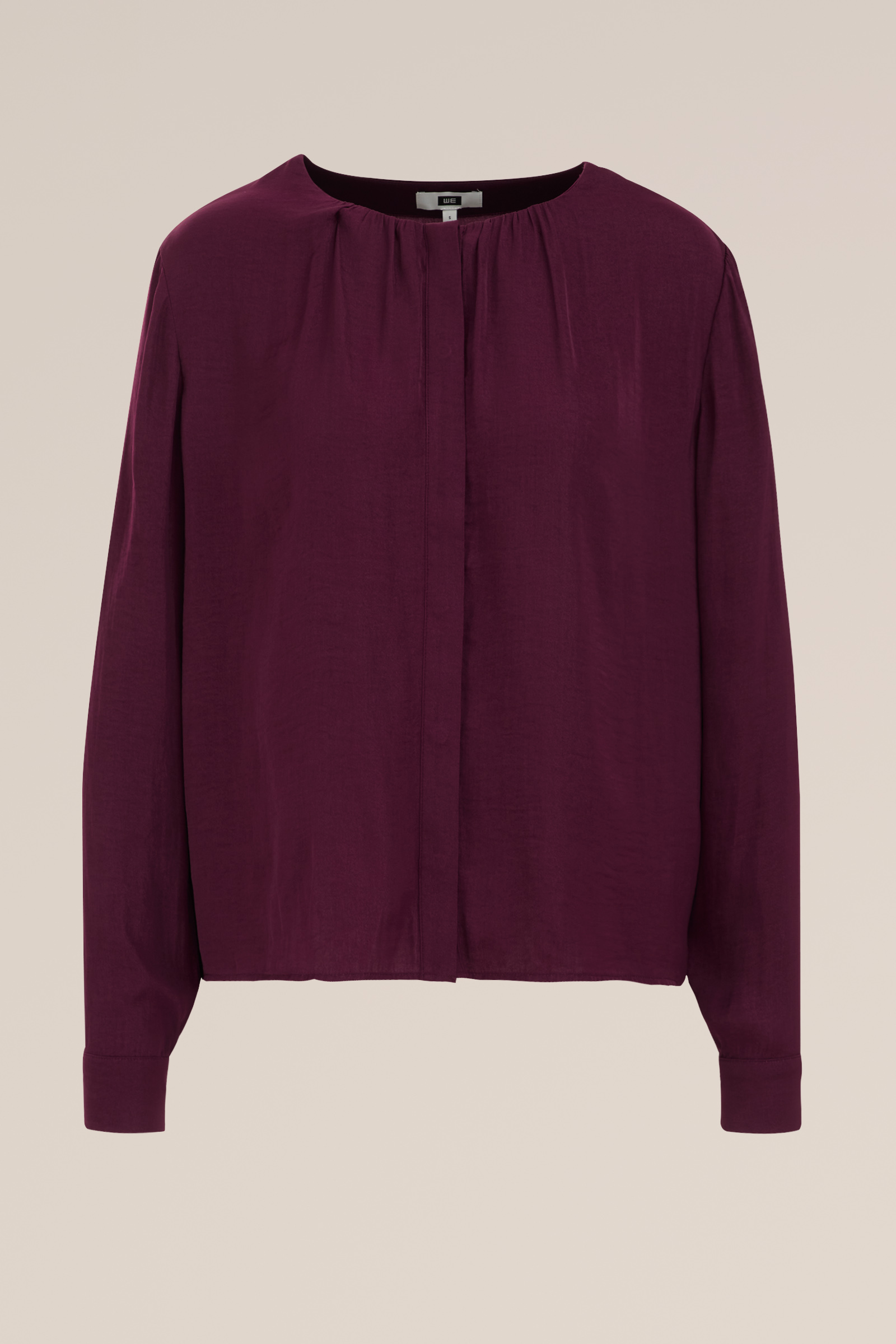 blouse met satijnen look WE Fashion Donkerpaars